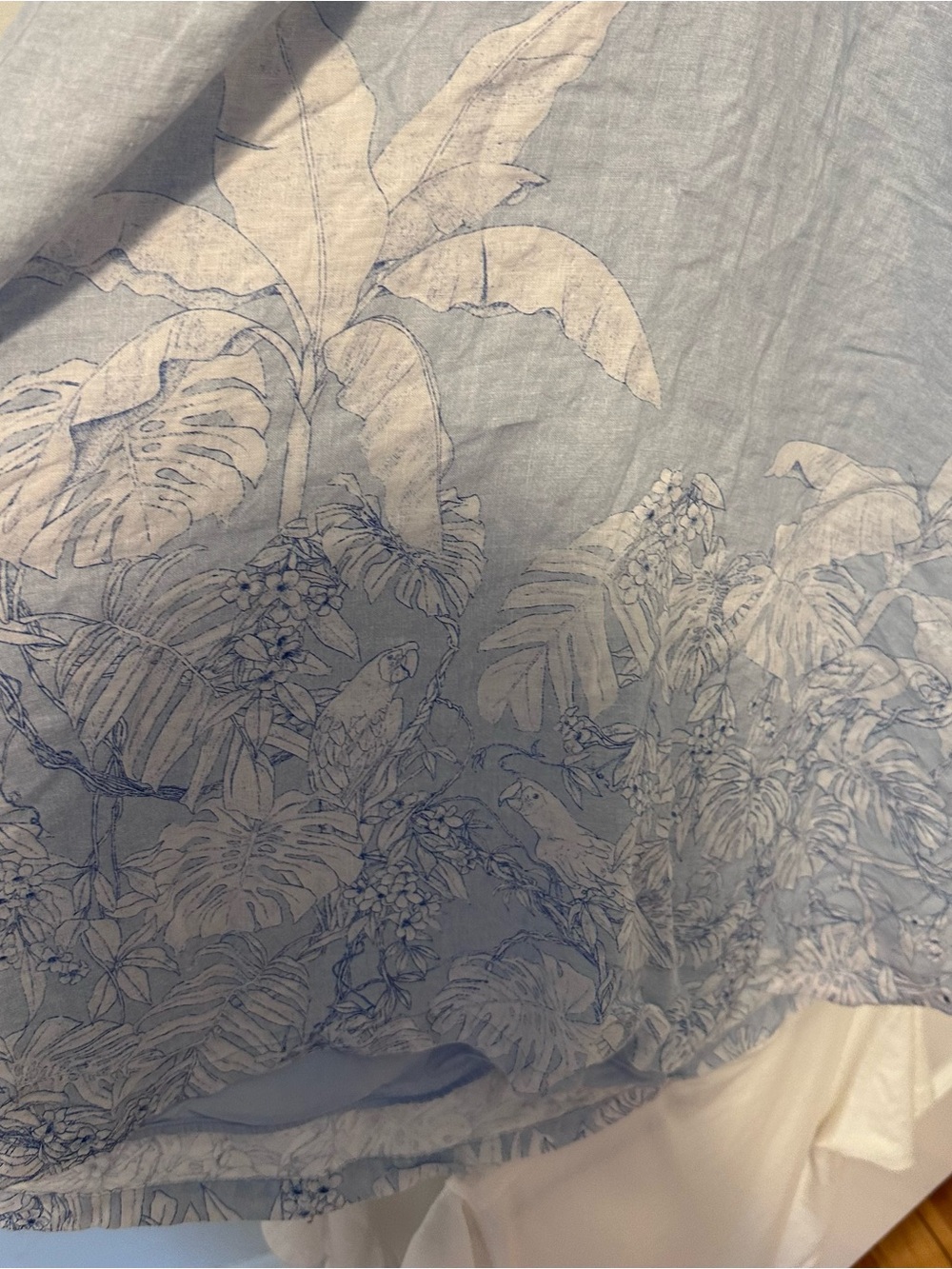 Tommy Bahama Light Blue Halter Midi Dress with White Floral Border - Picture 2 of 9